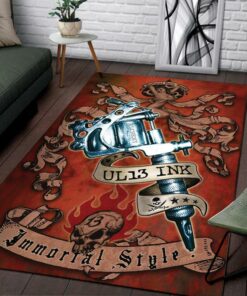 Skull Immotal Style Tattoo Rug