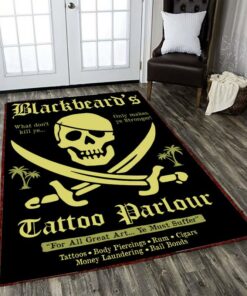 Black Beards Tattoo Parlour Area Rug