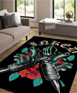 Inked Tattoo Rug For Living Room Bedroom