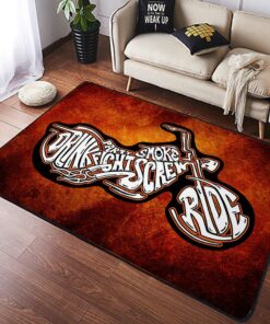 Motorcycle Chopper Area Rug