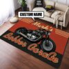 Personalized Bobber Garage Motorcycle Rug