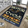 Personalized Motorcycle Shop Sale And Service Rug