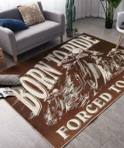 Motorcycle Born To Ride Forced To Work Rug