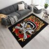 Tiger Skull Biker With Fire Motorcycle Rug