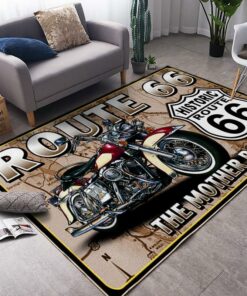 Route 66 The Mother Road Motorcycle Rug
