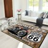 Route 66 The Mother Road Motorcycle Rug