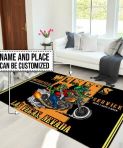 Personalized Motorcycle And Service Rug