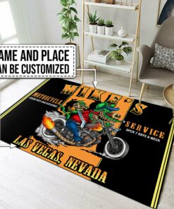 Personalized Motorcycle And Service Rug