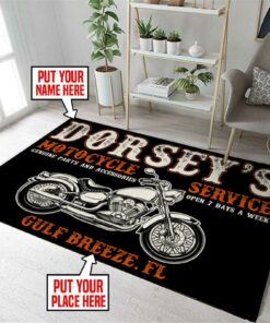 Personalized Motorcycle Service Rug