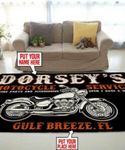 Personalized Motorcycle Service Rug