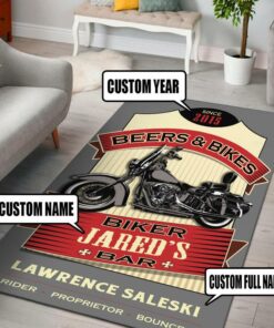 Personalized Beer Biker Bar Rug