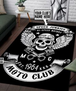 Personalized Skull Motor Club Rug