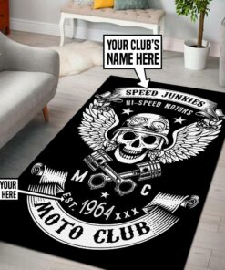 Personalized Skull Motor Club Rug