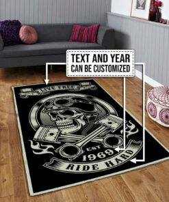 Personalized Biker Motorcycle Rug