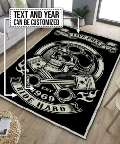 Personalized Biker Motorcycle Rug