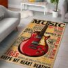 Guitar Music Quotes Area Rug For Bedroom