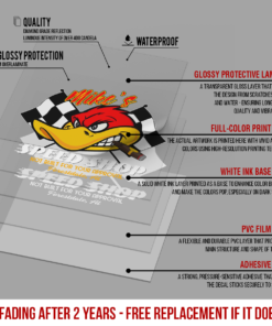 Alternative view of Personalized Hot Rod Garage Hot Rod Duck Speed Shop Vinyl Sticker