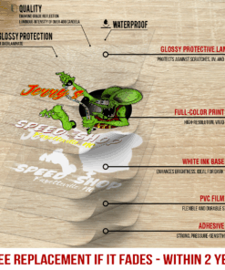 Alternative view of Personalized Hot Rod Garage Rat Fink Speed Shop Vinyl Stickers
