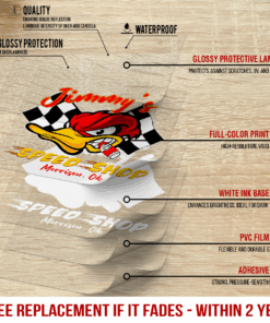 Alternative view of Kustom Kultrure Hot Rod Duck Old School Vinyl Stickers