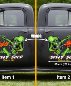 Personalized Hot Rod Garage Rat Fink Speed Shop Vinyl Stickers