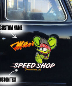 Kustom Kulture Rat Fink Speed Shop Larrge Decals For Car Door