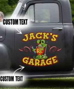 Rat Fink Hot Rod Garage 3 Layers Decals For Car Door