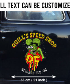 2 Pcs Hot Rod Garage Door Art Rat Fink Vinyl Stickers
