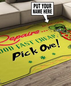 My Grage My Rules Rat Rink Hot Rod Area Rug