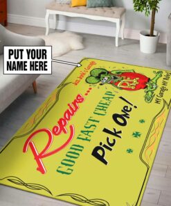 My Grage My Rules Rat Rink Hot Rod Area Rug