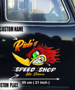 Personlaized Kustom Kultrure Old School Green Eyes Mr Horsepower Vinyl Stickers