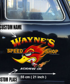 2 PCS Personalized Speed Shop Cool Mr Horsepower Vinyl Wrapped Decal