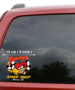 Personalized Hot Rod Garage Hot Rod Duck Speed Shop Vinyl Sticker