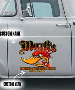 Personalized Speed And Chrome Hot Rod Shop Mr horsepower Sticker