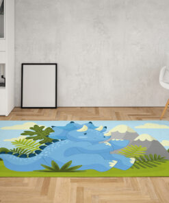 Cartoon Adorable Baby Dinosaur Area Rug For Kid Room