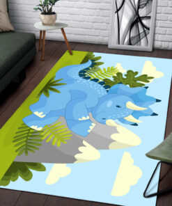 Cartoon Adorable Baby Dinosaur Area Rug For Kid Room