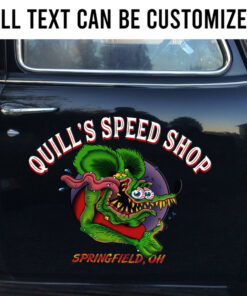 Personalized Hot Rod Rat Fink Speed Shop Vinyl Wrap Decals For Car Door 2 Pcs