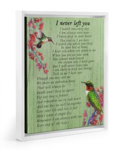Hummingbird I Never Left You Poem Poster Wall Art Print