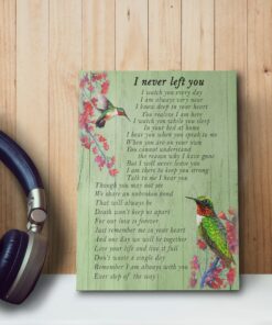 Hummingbird I Never Left You Poem Poster Wall Art Print