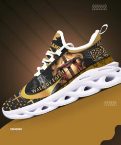 Jesus Cross Walk By Faith Personalized Name Clunky Sneakers