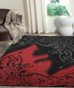 Fenrir Wolf Viking Rug Modern Decro Floor Carpet for College Dorm Living Room Home Decor