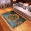 Helm of Terror Mysterious and Powerful Symbols Viking Area Rug Decoration For Bedroom, Living Room