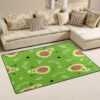 Cute Avocado with Dot and Line Area Rug Avocado Green Rug