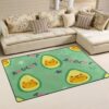 Cute Avocat Area Rug Cat Avocado Green Rug