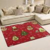 Chrismas Themed Avocado On Red Background Rug