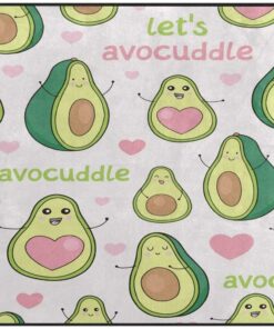 Let's Avocuddle Cute Avocado Green Rug