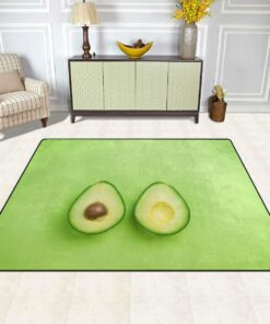 Real Avocado Green Area Rug Summer Avocado Fruit Rug