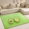 Real Avocado Green Area Rug Summer Avocado Fruit Rug