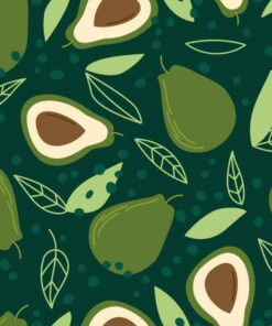 Green Avocados And Leaves Area Rug