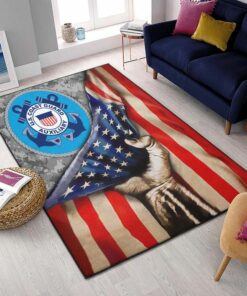 Maritime Security Us Coast Guard 4th Of July American Flag Rug