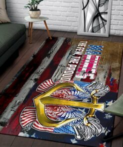 Vintage US 4th Of July Independence Day Marines Golden Ancor The Few The Proud Area Rug